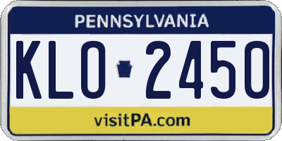 PA license plate KLO2450