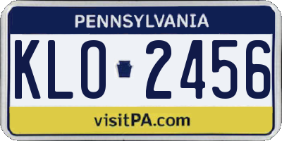 PA license plate KLO2456