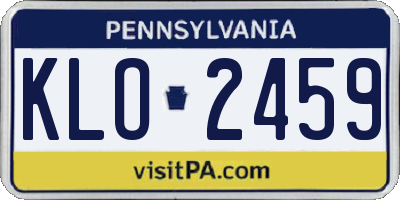 PA license plate KLO2459