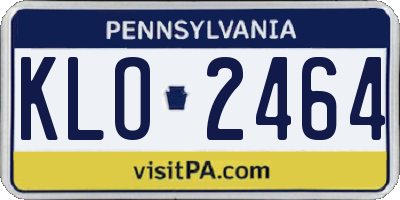 PA license plate KLO2464