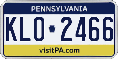 PA license plate KLO2466