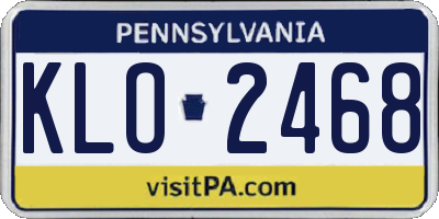 PA license plate KLO2468