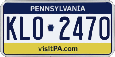 PA license plate KLO2470