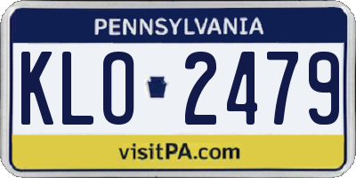 PA license plate KLO2479