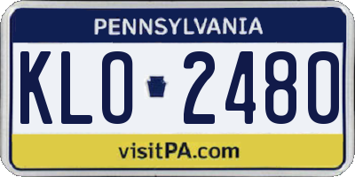 PA license plate KLO2480