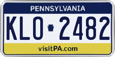 PA license plate KLO2482