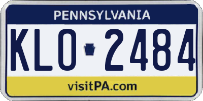 PA license plate KLO2484