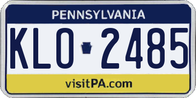 PA license plate KLO2485
