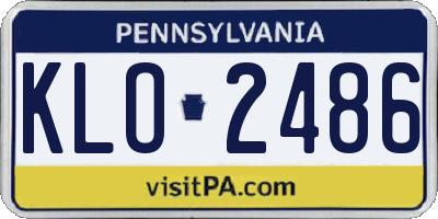 PA license plate KLO2486