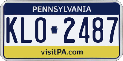 PA license plate KLO2487