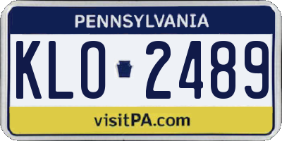 PA license plate KLO2489