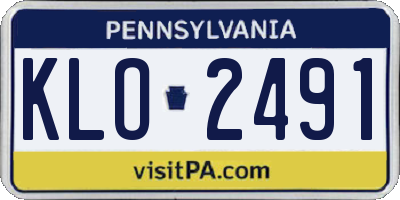 PA license plate KLO2491