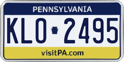 PA license plate KLO2495