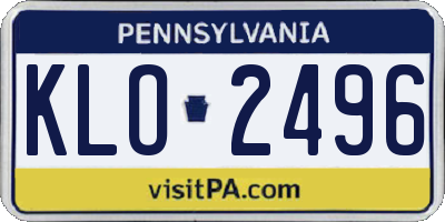 PA license plate KLO2496
