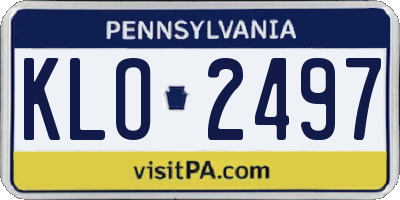 PA license plate KLO2497