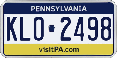 PA license plate KLO2498