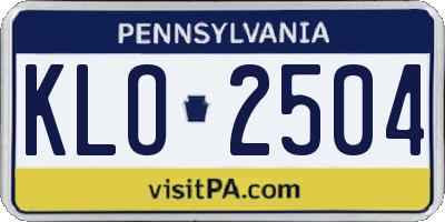 PA license plate KLO2504