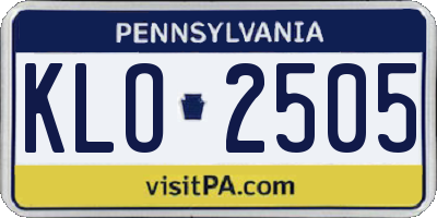 PA license plate KLO2505