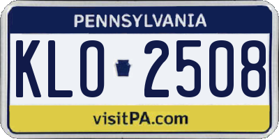 PA license plate KLO2508
