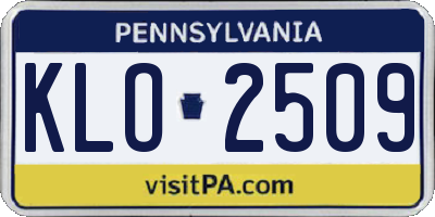 PA license plate KLO2509