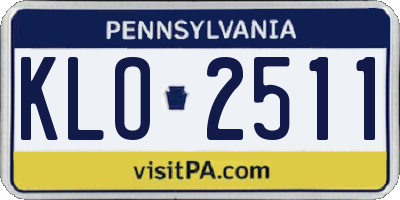 PA license plate KLO2511