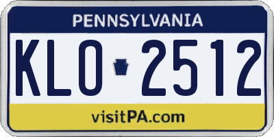 PA license plate KLO2512