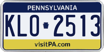 PA license plate KLO2513