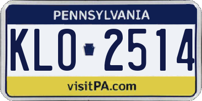 PA license plate KLO2514