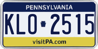 PA license plate KLO2515