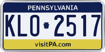 PA license plate KLO2517
