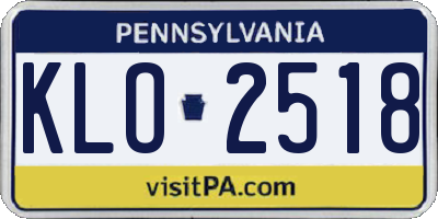 PA license plate KLO2518