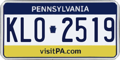 PA license plate KLO2519