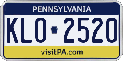 PA license plate KLO2520