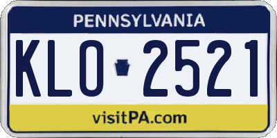 PA license plate KLO2521