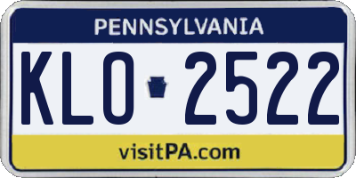 PA license plate KLO2522