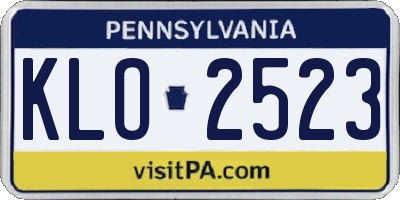 PA license plate KLO2523