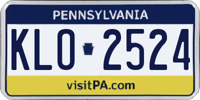 PA license plate KLO2524