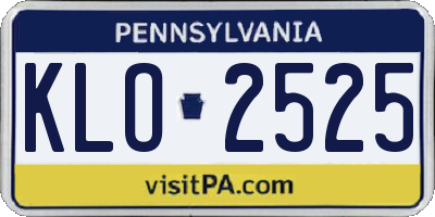 PA license plate KLO2525