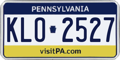 PA license plate KLO2527