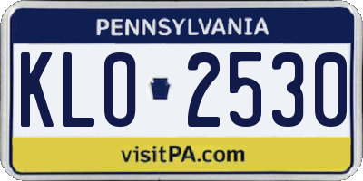 PA license plate KLO2530