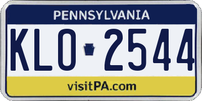 PA license plate KLO2544