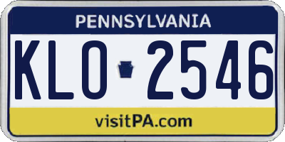 PA license plate KLO2546