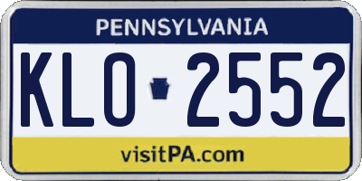PA license plate KLO2552