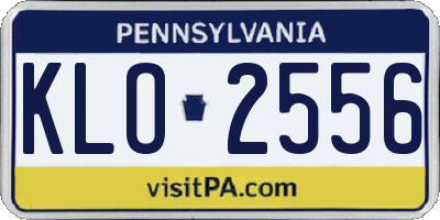 PA license plate KLO2556