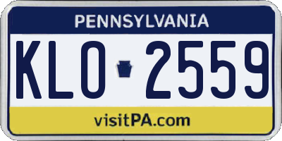 PA license plate KLO2559