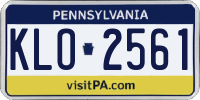 PA license plate KLO2561