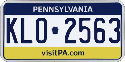 PA license plate KLO2563