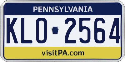 PA license plate KLO2564