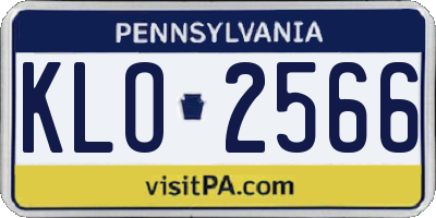 PA license plate KLO2566