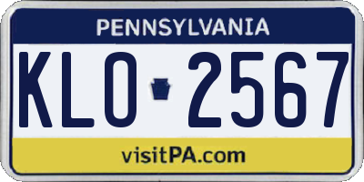 PA license plate KLO2567